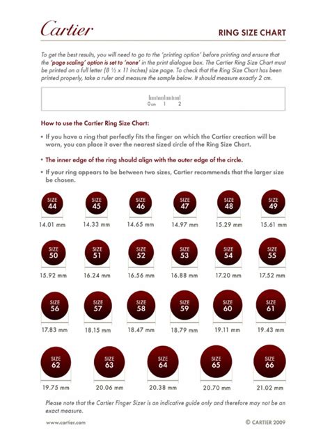 ring size chart cartier|cartier love ring measurement.